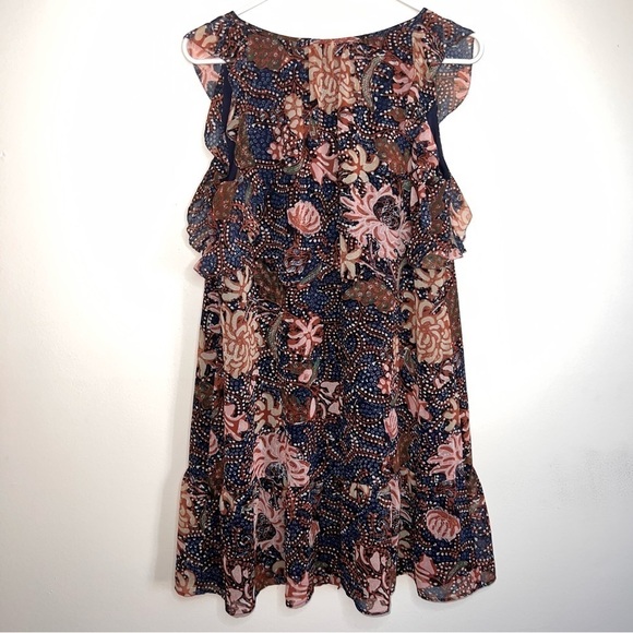 Madewell Lily Ruffle Dress on Sea Floral Print Size Small - Picture 5 of 15